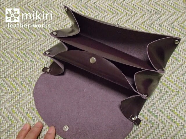 試作】縫わない！アコーディオンウォレット | mikiri leather works